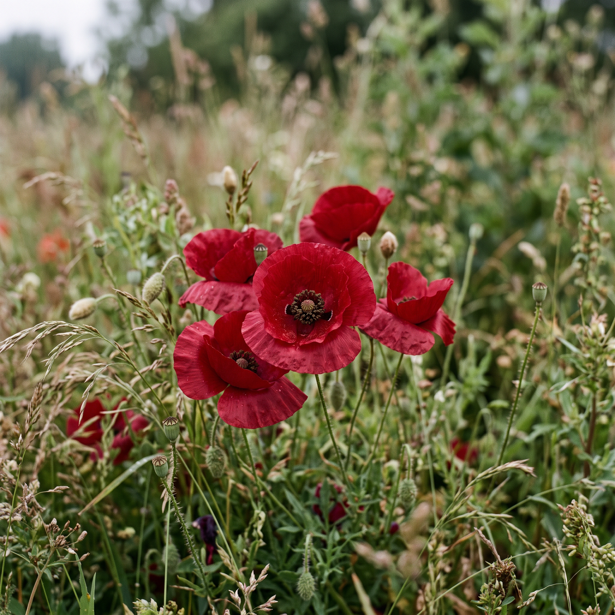 Rote Mohnblumen im Feld